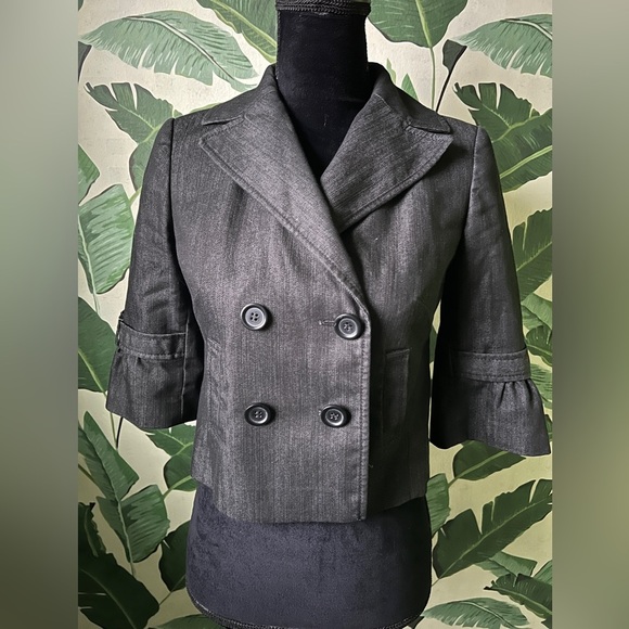 Ann Taylor LOFT Womens Black Blazer Jacket 00P 3/4 Sleeves - Picture 2 of 7